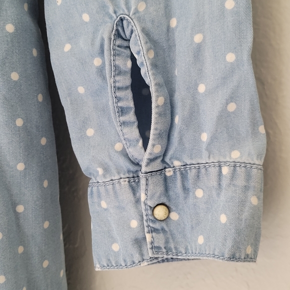 GB girls Polka Dot Shirt Dress, size Small, Blue & White - Picture 7 of 11
